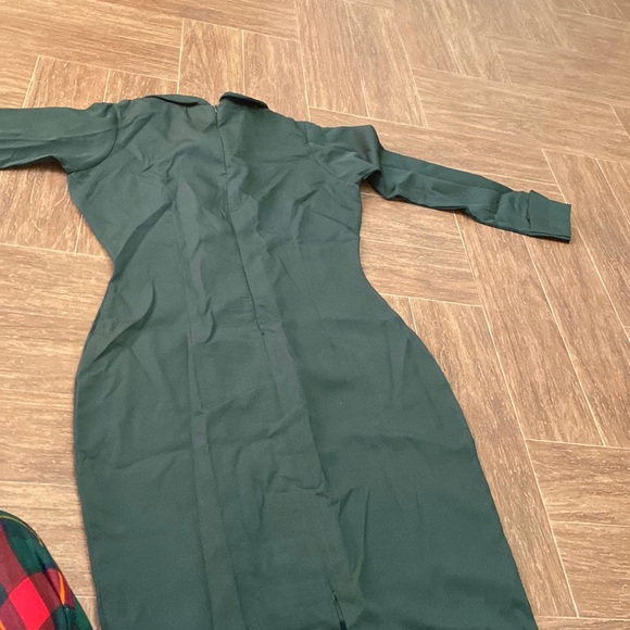 Green midi collared career dress - Picture 8 of 10